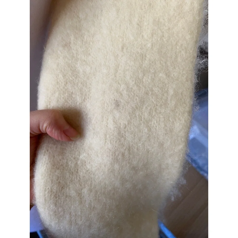 Vintage‎ Icelandic 100% Wool Cream Scarf Winter Cozy Scandigirl Heritage Luxury